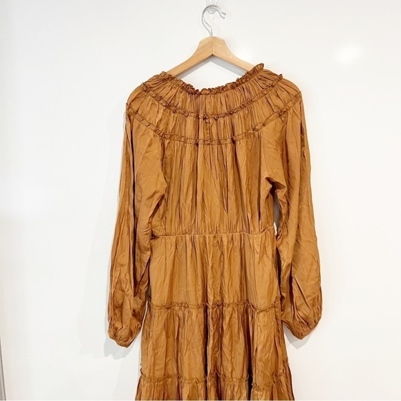 Anthropologie Entro Long-Sleeved Tiered Midi Dress - Picture 9 of 15